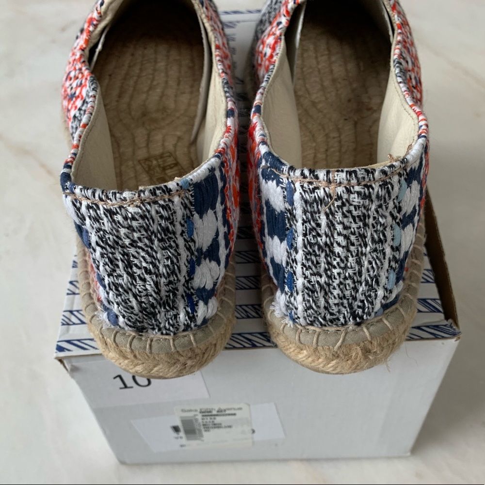 Manebi Ibiza Stripe Tweed Espadrilles Flats 10 NWT - Picture 8 of 10